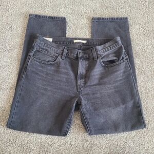 Levi's Premium Washed Black Middy Straight 100% Cotton Jeans Size 32